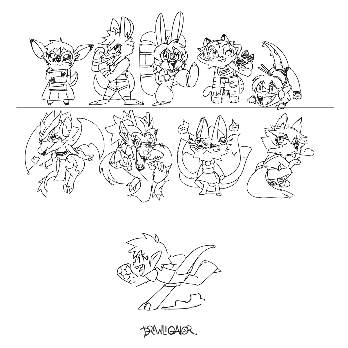 felt like doodling all of them 🐊 
