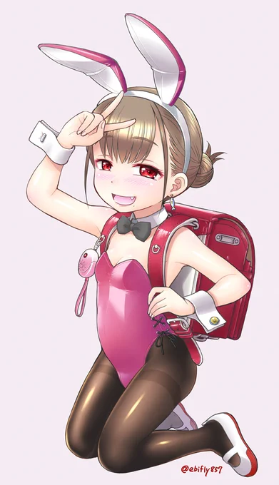 登校バニー#膝をついた画像を晒すとフォローやRTが来るらしい 
