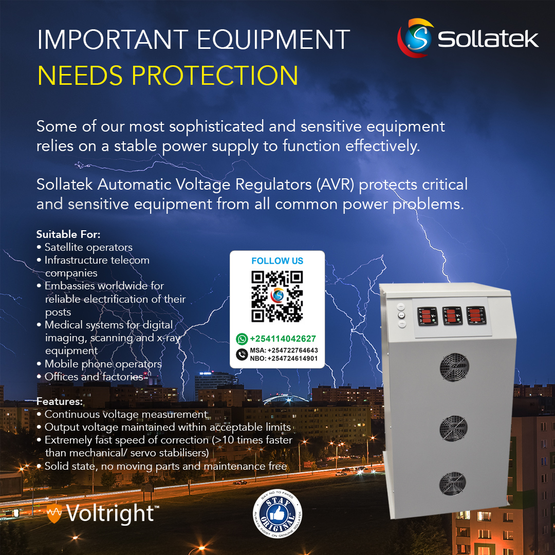 Protect your critical equipment with Sollatek 3-Phase Automatic Voltage Regulators (AVR) – fast, reliable, and maintenance-free. Perfect for telecom, medical systems, offices, and more. Ensure stable power, every time. #PowerProtection #VoltageRegulator #AVR #Sollatek