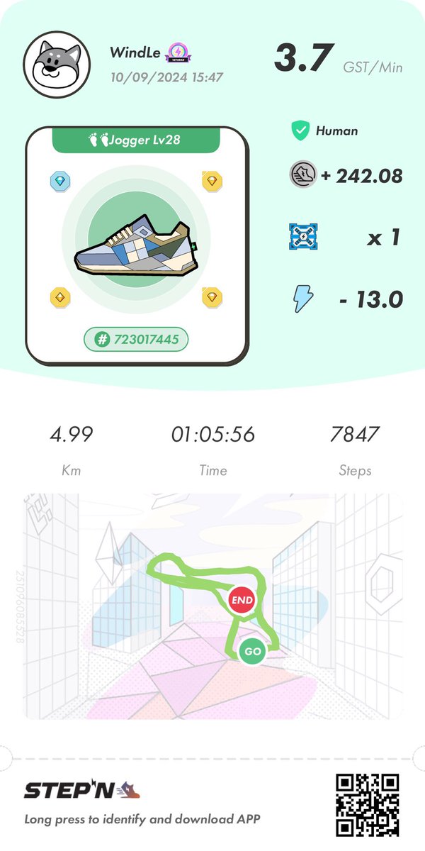 WindLe222's tweet photo. @Stepnofficial Perfect move to earn game, stepn GO #ProofOfSTEPN https://t.co/HWlYjoSYft