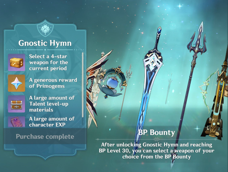 1x gnostic hymn (bp) giveaway
— follow me w notifs n rt

ends when i reach 1,2k
#GenshinImpact #Natlan #Genshin #genshingiveaway
#Giveaway #gnostichymn #battlepass