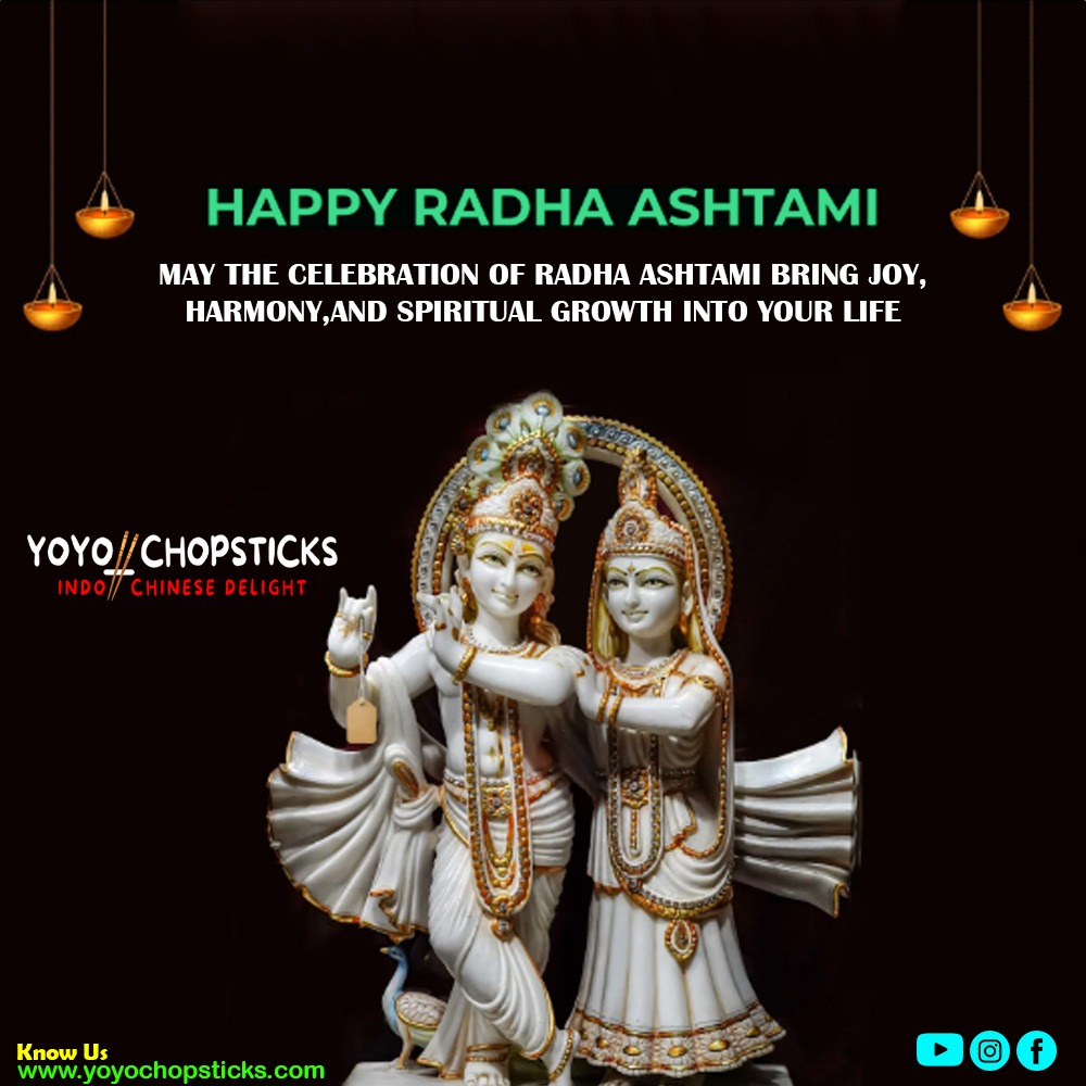 YOYOChopsticks's tweet photo. Celebrate Radha Ashtami with a taste of perfection at YOYO Chopsticks. Enjoy our delectable dishes and make your festival truly special!
Visit Our Website:- https://t.co/66Vn3jsPk7
#YOYOChopsticks #AuthenticChinese #FoodieHeaven https://t.co/ILyxtUWHLd
