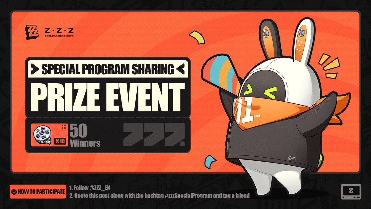 ZZZ_EN's tweet image. 🎁 #zzzSpecialProgram – Share for a Chance to Win Master Tape ×10

Dear Proxies, The Zenless Zone Zero Version 1.2 Special Program will air on September 13 at 19:30 (UTC+8)!
Caesar and Burnice will be sharing all of the latest news about Version 1.2 along with our special…