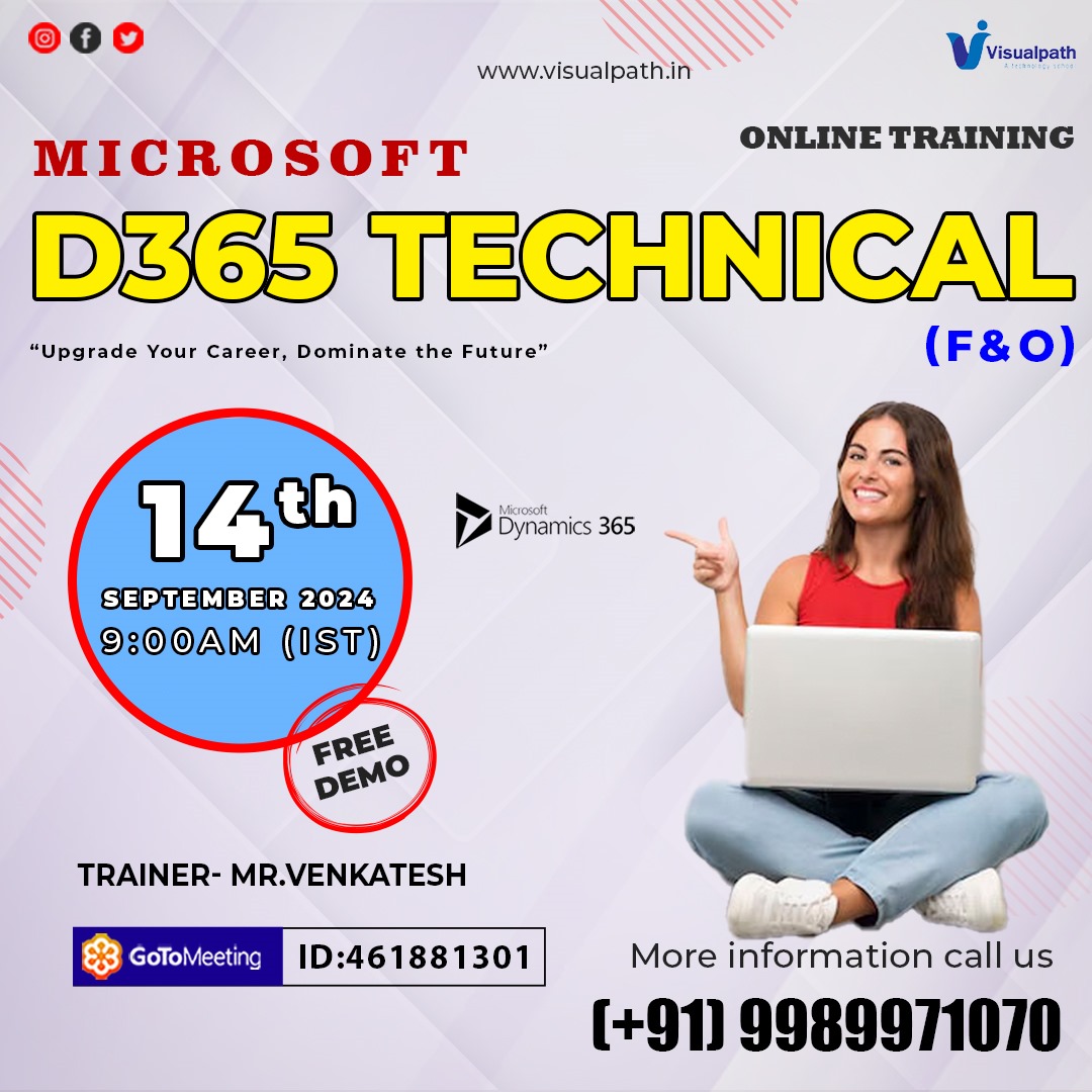 VisualpathPro's tweet photo. Join Now: https://t.co/3pSOFD6flu
Attend Online #FreeDemo On #D365Technical (F&O)
Demo on: 14th September, 2024 @ 9:00 AM (IST)
Call us: +919989971070
WhatsApp: https://t.co/n8JEQbFhWz
Visit: https://t.co/04MePR97zS
#functional #D365 #Microsoft #Microsoft365 #dynamics https://t.co/Tqp93Bv7uj
