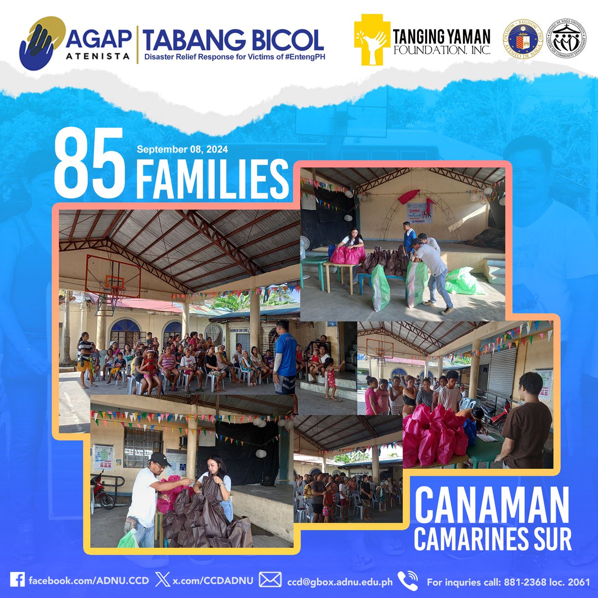 CCDADNU's tweet photo. 𝐀𝐆𝐀𝐏 𝐀𝐓𝐄𝐍𝐈𝐒𝐓𝐀: 𝐓𝐀𝐁𝐀𝐍𝐆 𝐁𝐈𝐂𝐎𝐋 𝐃𝐈𝐒𝐀𝐒𝐓𝐄𝐑 𝐑𝐄𝐋𝐈𝐄𝐅 𝐑𝐄𝐒𝐏𝐎𝐍𝐒𝐄 𝐅𝐎𝐑 𝐕𝐈𝐂𝐓𝐈𝐌𝐒 𝐎𝐅 #𝐄𝐍𝐓𝐄𝐍𝐆𝐏𝐇 💙💛 https://t.co/doxZJkZQMs