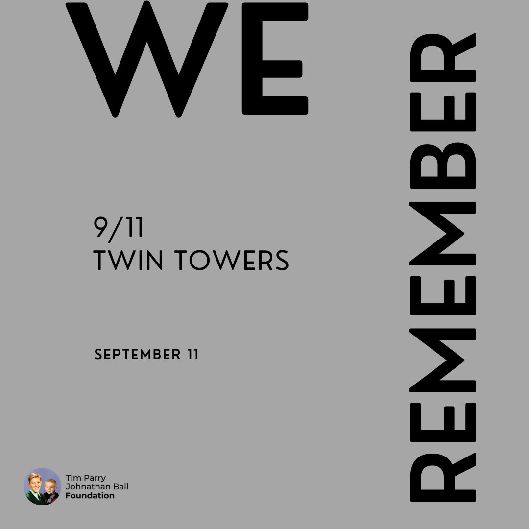 Tim Parry Johnathan Ball Foundation (@tpjbfoundation) on Twitter photo Remembering those affected 23 years ago by the terror attacks on 11 September 2001. Thoughts are with their families, friends, and those who were injured. If you live in the UK and were affected, we are here to help you. Contact us at support@timjon.org.uk #TwinTowers Remembering those affected 23 years ago by the terror attacks on 11 September 2001. Thoughts are with their families, friends, and those who were injured. If you live in the UK and were affected, we are here to help you. Contact us at support@timjon.org.uk #TwinTowers