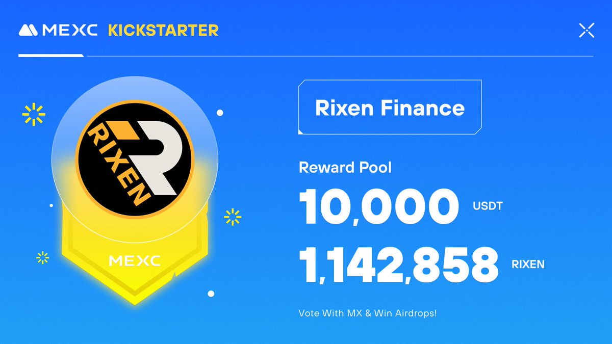 .<a href="/RixenFinance/">Rixen</a>, merging the worlds of DeFi and AI to transform finance, is coming to #MEXCKickstarter 🚀

🗳Vote with $MX to share massive airdrops
📈 $RIXEN/USDT Trading: 2024-09-12 12:00 (UTC)

Details: 公mexc.com/support/articl…