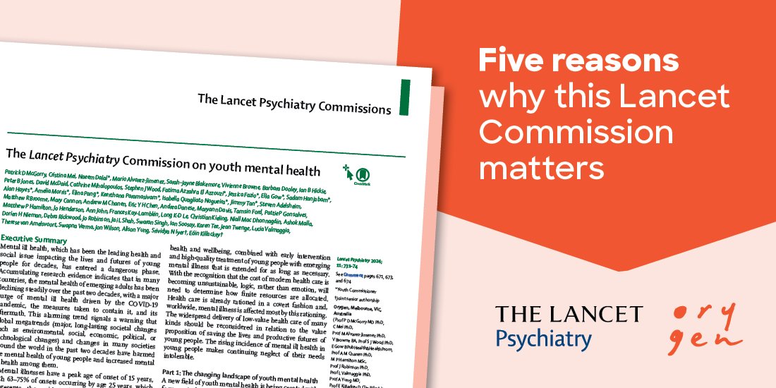 To learn more about the Lancet Commission on youth mental health, here’s five reasons why it’s such an important milestone 👉 bit.ly/4dnyXrT