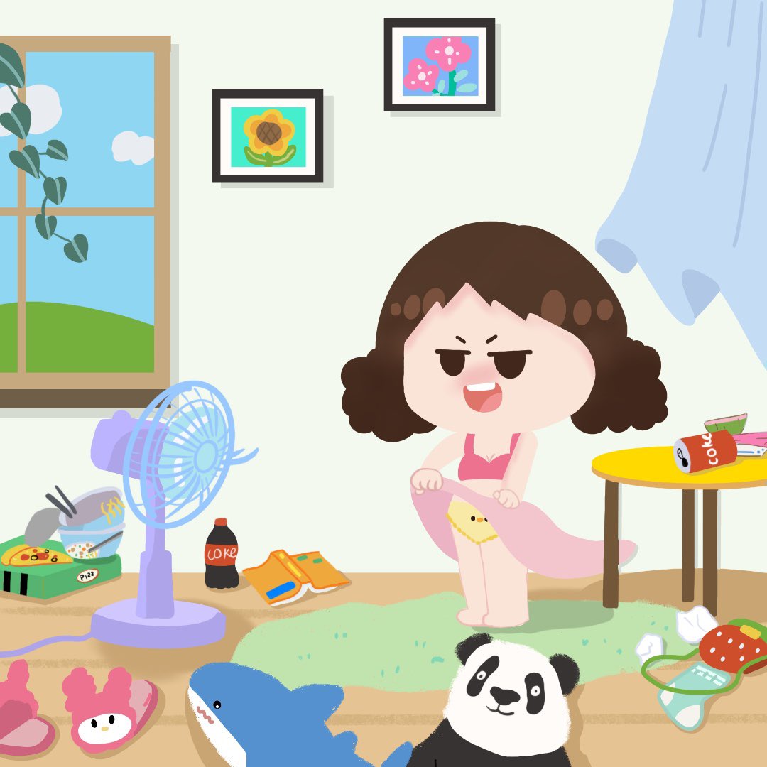 ร้อนจัง 🔥
#illustration #digitalpainting  #น้อนอ้วนฉุ #baifai_b