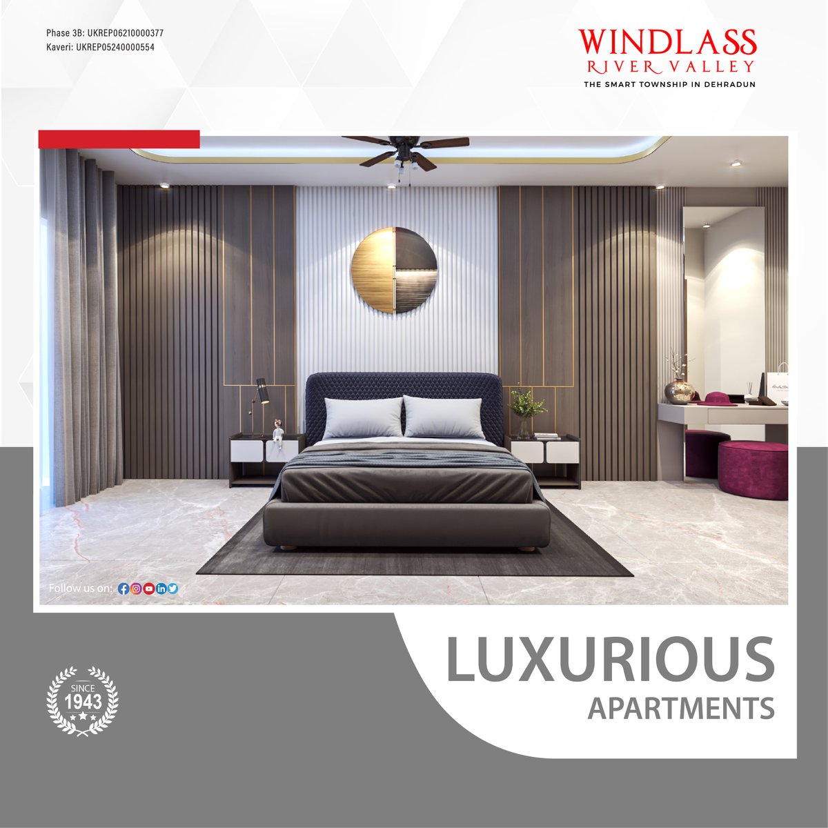 WindlassD's tweet image. #WindlassRiverValley&apos;s Premium #KaveriTowers offers #spacioushomes amidst lush podium greens and parks. Strategically located on #NH72, these #luxuriousapartments provide world-class security and sustainable features for serene living.

#wrv #dehradun #apartments #windlass