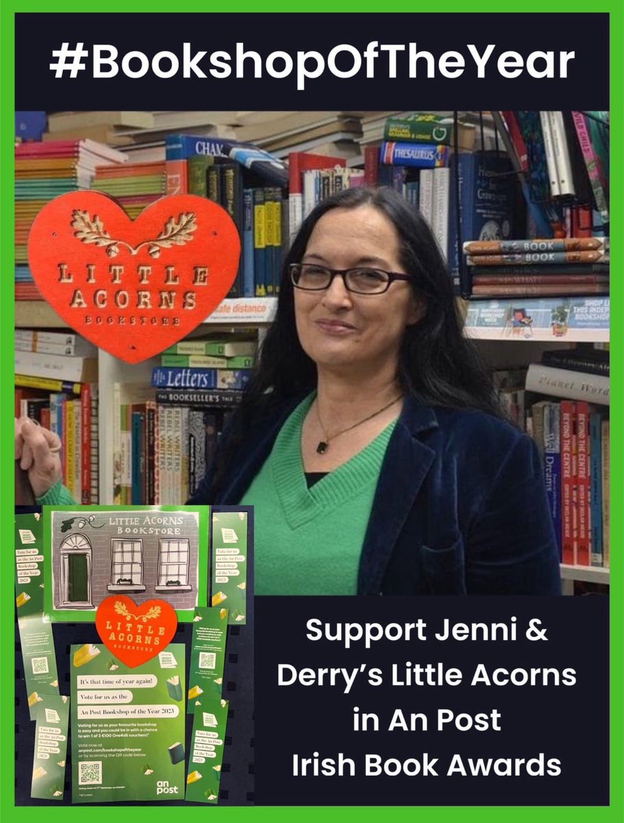 MaryforDerry's tweet photo. 📚💚 Just cast my vote for @LittleAcornsBks in @AnPostIBAS Bookshop of the Year 🗳️
VOTE via link below
📅 Deadline Midnight Mon 23 Sep
⬇️
🗳️ https://t.co/s6nTTx6iqu…
#LoveDerry #independentretail #indiebookshop #bookstore #books #Doire #gnó #supportlocal #shoplocal https://t.co/CU5wH8DGaz