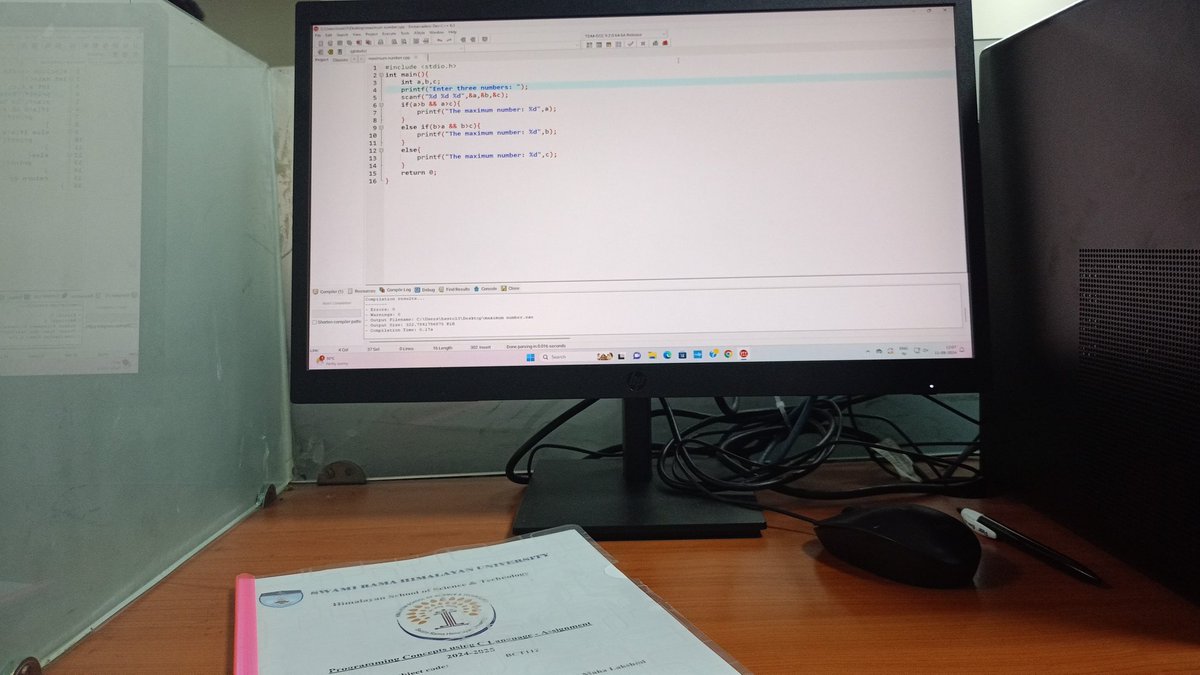 Rajasree1005's tweet image. I had to pause python as the college decided to teach C programming first...🙂
#labpractical #c