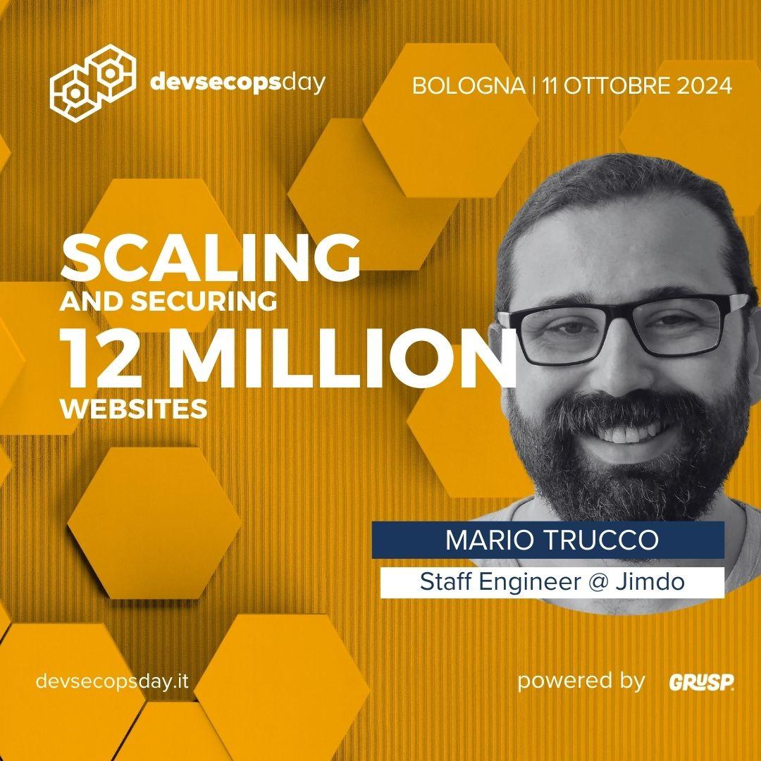 devsecopsdayit's tweet image. &quot;Scaling and Securing 12 Million Websites&quot; sarà il talk di Mario Trucco, Staff Engineer @ Jimdo.

#devsecopsday24 la conferenza sulle pratiche di #sicurezza in ambito #DevOps.
📍 Bologna 📅 11 Ottobre 2024 
👉bit.ly/3z4ZuLr
#DevSecOps #Security #AWS #Cloudflare