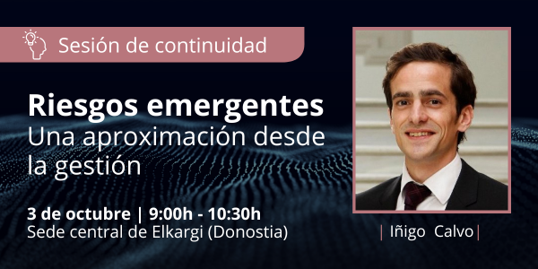 deustoDBS's tweet photo. Riesgos emergentes: una aproximación desde la gestión
Sesión con @calvoinigo organizada por @deustoDBS y @Elkargi_SGR en el marco del Programa Experto en Dirección Financiera #PEDF
¡Inscríbete! https://t.co/UzG4CucYHT
https://t.co/aPB9AmkkBA https://t.co/qpD3gkk2kT