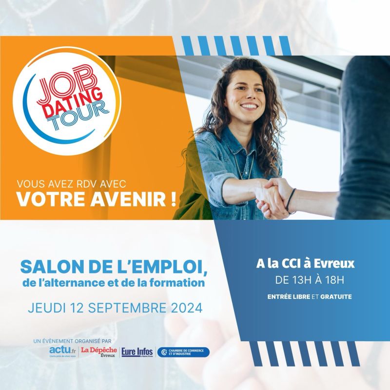 Et si vous trouviez un job ou un contrat en apprentissage à Evreux jeudi ?

Les entreprises normandes ont besoin de VOUS 🔥 

J-1 avant le salon Emploi - Alternance à Evreux
RDV à la CCI, jeudi 12 sept de 13h à 18h 

💡 Plus d'une 20aine d'entreprises ont des postes à pourvoir