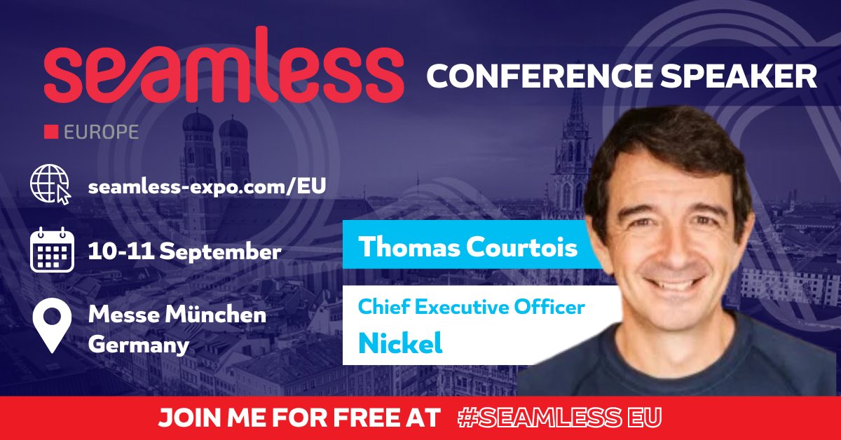 Guten Morgen from #SeamlessEU 👋

We're diving head first into the 2nd day of Seamless Europe and we're starting off strong with our first keynote session from Thomas Courtois, CEO of Nickel.

Head to the Keynote Arena now!