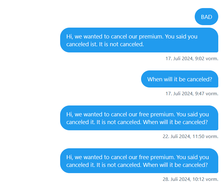Der_Postillon's tweet photo. (1/3) Wenn man beim Twitter Support versucht, das "Premium"-Blauhaken-Gratis-Abo zu stornieren, das man nie wollte: https://t.co/RWs27zWy97