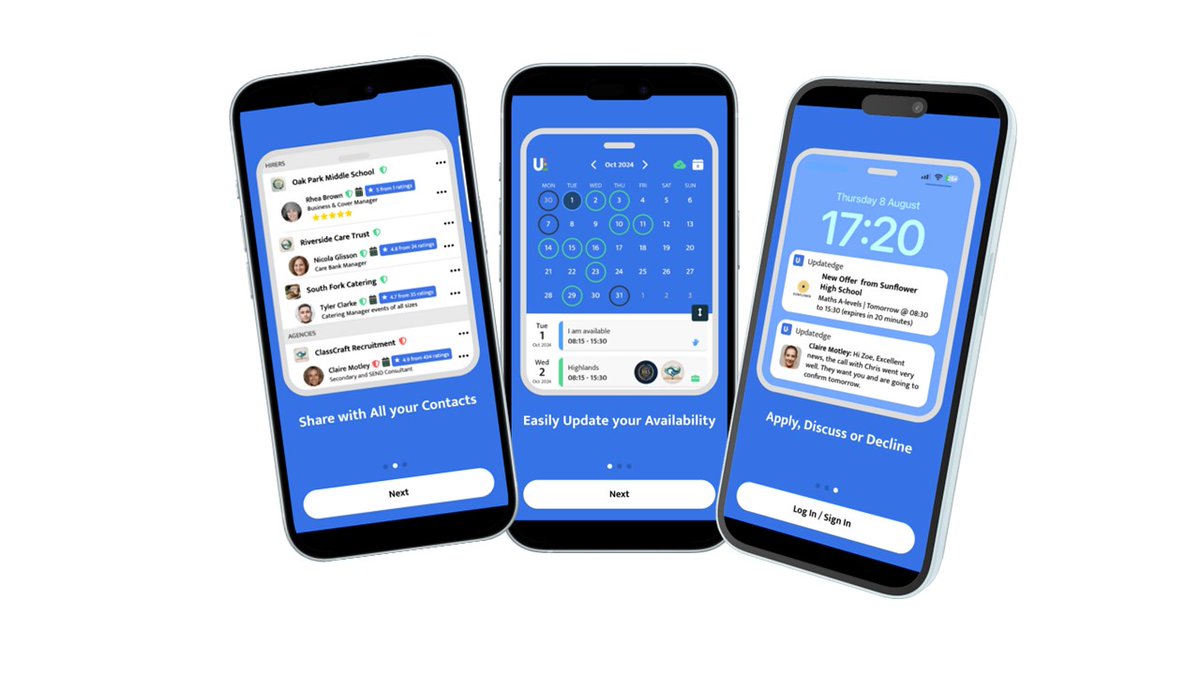 updatedge's tweet photo. One of the great things about the #Updatedge platform is that it enables your consultants to offer your agency branded jobs easily to suitable #Supplyteachers.

Candidates can apply, discuss, or decline each offer, right within the app.

See more here: https://t.co/xc4rGo2d6h https://t.co/KROKJO6hoM