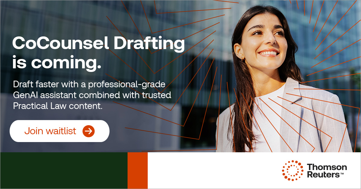 🌐 CoCounsel Drafting is coming to the UK! Draft faster with a professional-grade GenAI assistant and trusted Practical Law content. Join the waitlist: ow.ly/uZNW50SSp2A