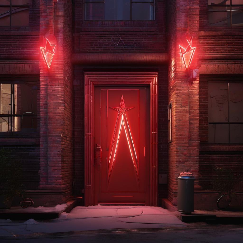 BantamDrexler's tweet photo. My upcoming #fiction #podcast, Digital Song, features an elite entertainment and investment group, called the Pyramid Club, located in industrial Brooklyn, NY. It is represented by a triangle and star, and its main entrance has a bright red door. 

#stories #scifi #AI https://t.co/W8rUqBa5wP