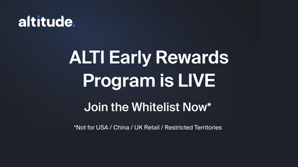 AltitudeFi_'s tweet photo. 📣 Exciting News! 

We are pleased to announce the public launch of our Early Rewards Program!

Step into the next era of DeFi with us and experience a unique opportunity to be among the first to obtain the #ALTI token whilst gaining exclusive access to our Vault. 🤝

Here’s everything you need to know. 🧵👇