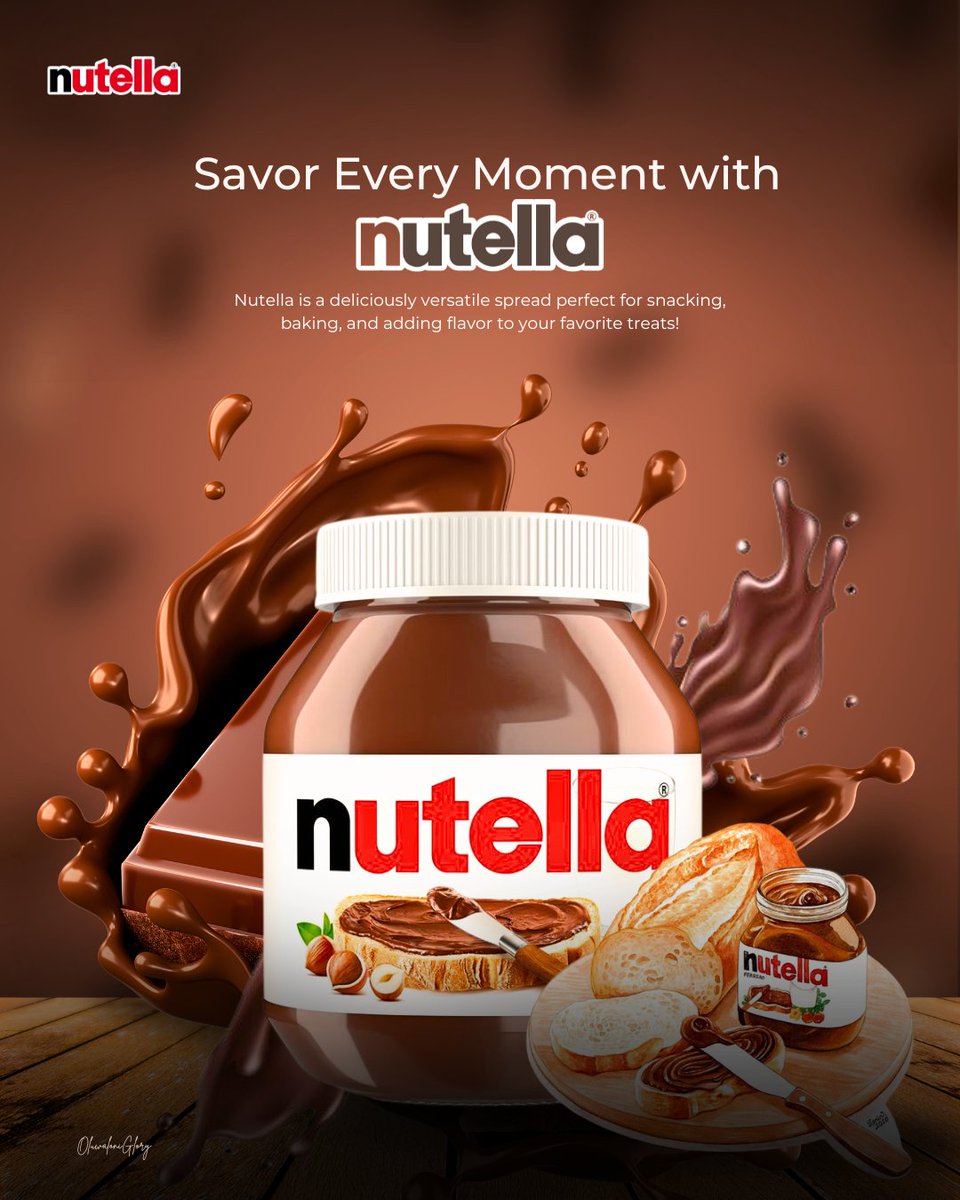 gloryakinola09's tweet image. My latest design... I made a package design for @NutellaGlobal spread! I was enjoying it and I thought, let me make it look as good as it tastes. 

Hope you love it! Share your thoughts in the comments 💥

 #Nutella #Packagedesign #Foodie #GraphicDesign #GraphicDesigner
