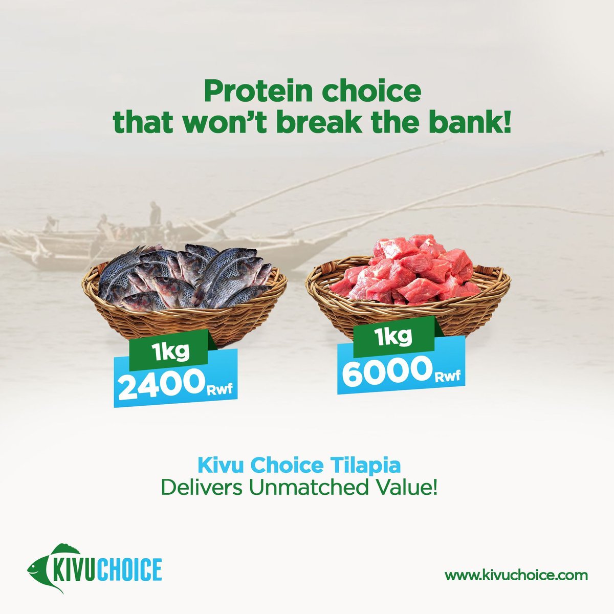 Kivuchoice's tweet photo. Save money while boosting your health with Kivu Choice Tilapia! Our top-quality fish provides protein at a lower cost than beef-perfect for budget-friendly, nutritious meals. Enjoy affordable protein and support better health for all. #ProteinPower #SmartSavings #KivuChoice https://t.co/PWBKh8bbwR