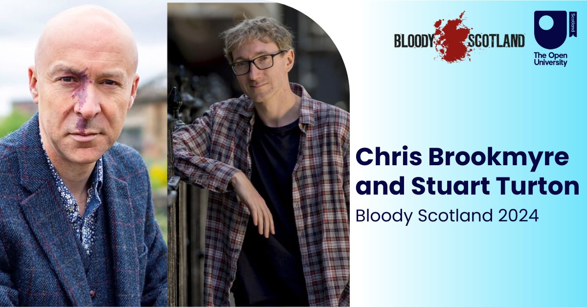 Join us for two of crime writing's most brilliant and unpredictable minds <a href="/cbrookmyre/">Chris Brookmyre</a> and <a href="/stu_turton/">Stu Turton</a> at our sponsored event at <a href="/BloodyScotland/">Bloody Scotland</a> 2024.

📅15 Sept - 1.30pm <a href="/StirAlbertHalls/">Albert Halls Stirling</a>

More info and tickets👉 ow.ly/eEz150TjZ0s
#BloodyScotland