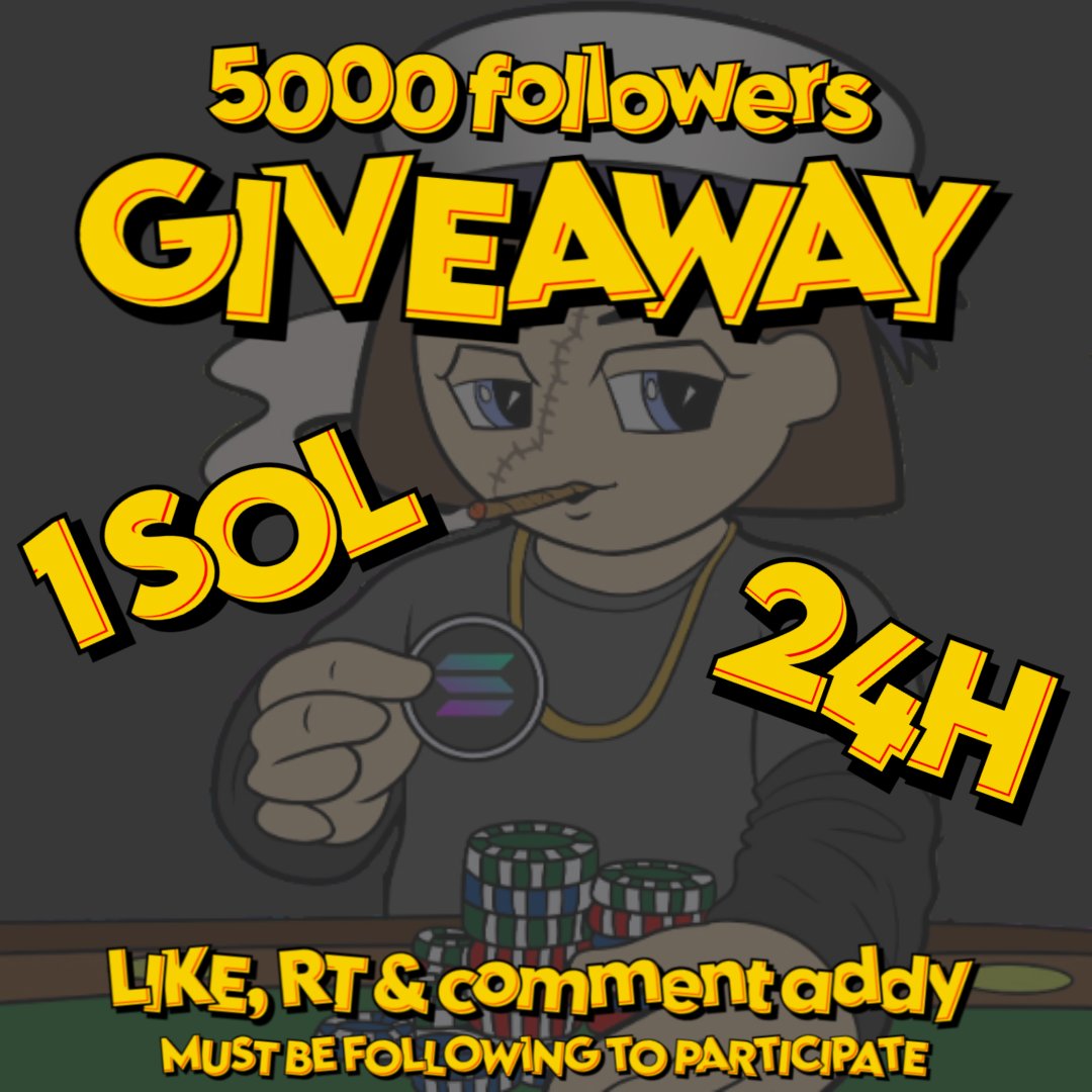 0xdanky's tweet photo. celebrating 5000 followers with 1 SOL giveaway

like, rt &amp; drop your SOL addy

24h https://t.co/rZ9DEHY8Mo
