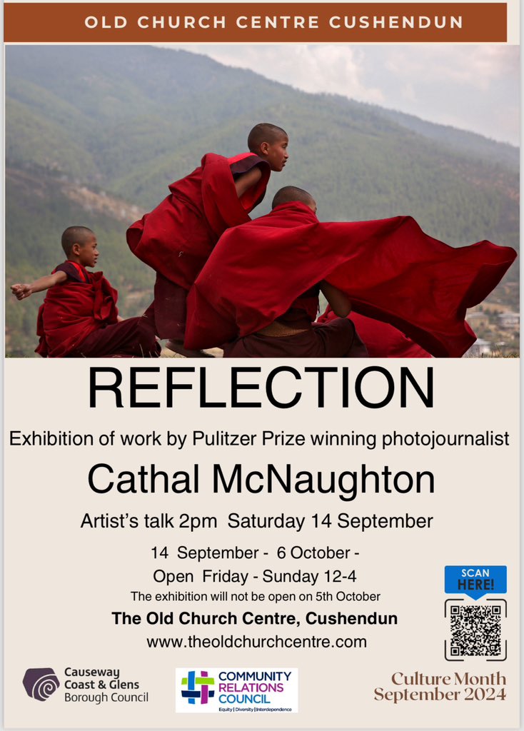 🔊 The brilliant Cathal McNaughton and his exhibition are arriving at the Old Church this Saturday. Hear him speak at 2pm. 📸