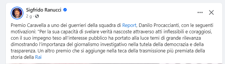 Leggo solo adesso, congratulazioni, <a href="/DProcaccianti/">Danilo Procaccianti 📺</a>!