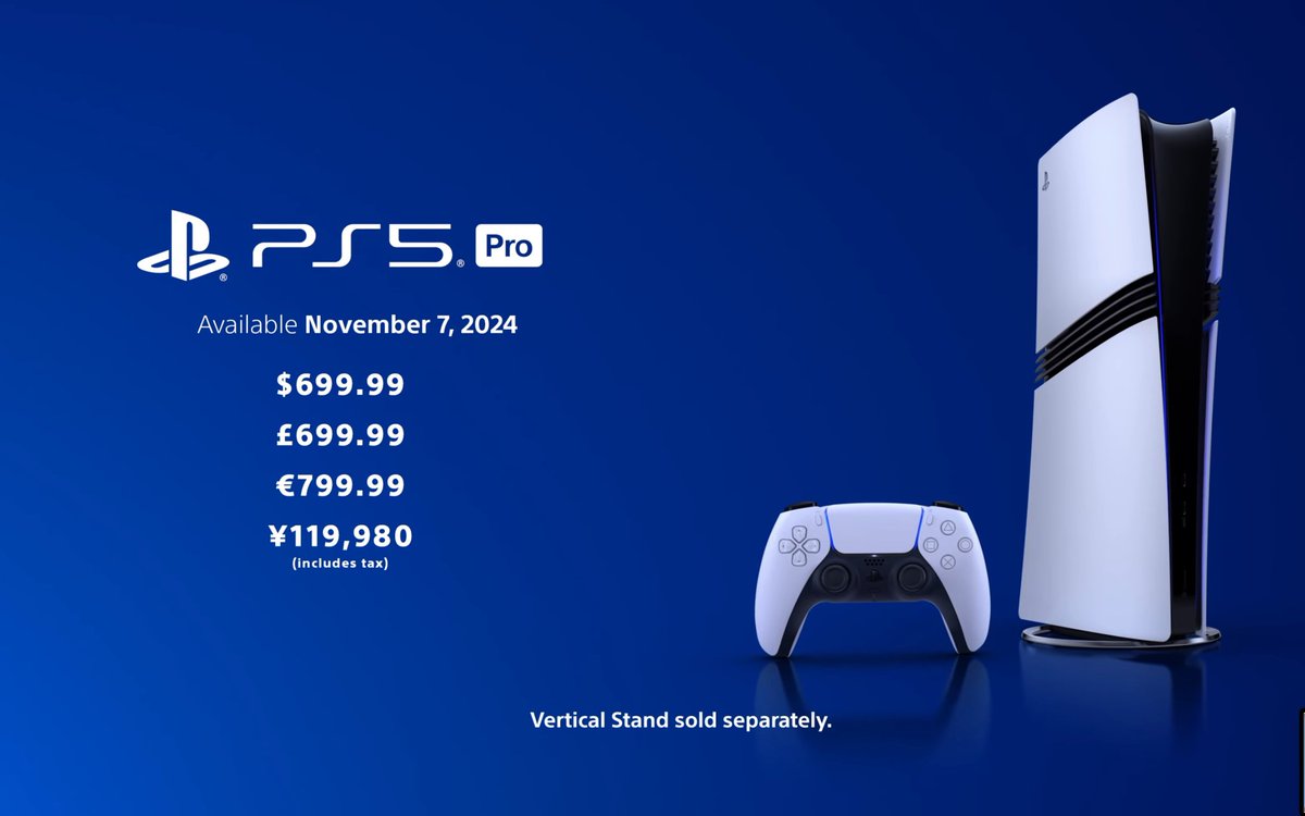 DJChrisBerrow's tweet photo. Get saving for November 7th, the PS5 Pro is coming 

(Vertical Stand sold separately 🤣)

@PlayStation #PS5pro https://t.co/qDvK53S4YW