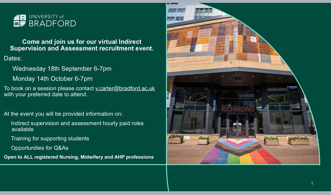 Vikki Carter (@vikkicarter26) on Twitter photo Passionate about supporting health students in a range of practice settings. Come along to our evening webinars to find out more about how you can become an indirect supervisor or assessor 👇<a href="/Health_Bradford/">Health at University of Bradford</a> <a href="/tr3tt0n/">Emma Tretton</a> <a href="/WhaleyViki/">Viki Whaley</a> <a href="/UoB_Nursing/">Nursing at University of Bradford</a> <a href="/UniofBradford/">University of Bradford</a> Passionate about supporting health students in a range of practice settings. Come along to our evening webinars to find out more about how you can become an indirect supervisor or assessor 👇<a href="/Health_Bradford/">Health at University of Bradford</a> <a href="/tr3tt0n/">Emma Tretton</a> <a href="/WhaleyViki/">Viki Whaley</a> <a href="/UoB_Nursing/">Nursing at University of Bradford</a> <a href="/UniofBradford/">University of Bradford</a>