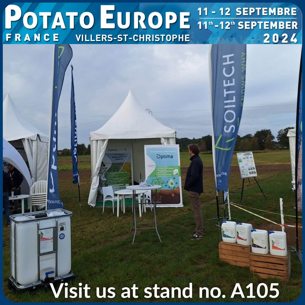 soil_tech's tweet image. We are ready for #PotatoEurope! Visit us for all information about the use of our Optima foliar fertilisers in potato cultivation.
À bientôt!

#engraisfoliaires #foliarfertilizer #farming #Potatocultivation #pommesdeterre