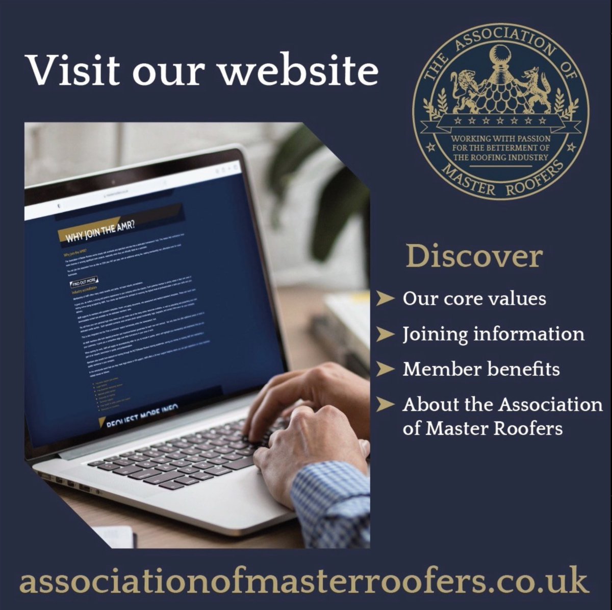 Looking for more information about our association?

Visit associationofmasterroofers.co.uk to find out all about us and how to apply.

#AMR #roofwebsite #constructionuk #roofingindustry #artofroofing #ukroofing #roofexperts #roofersuk #visitthewebsite