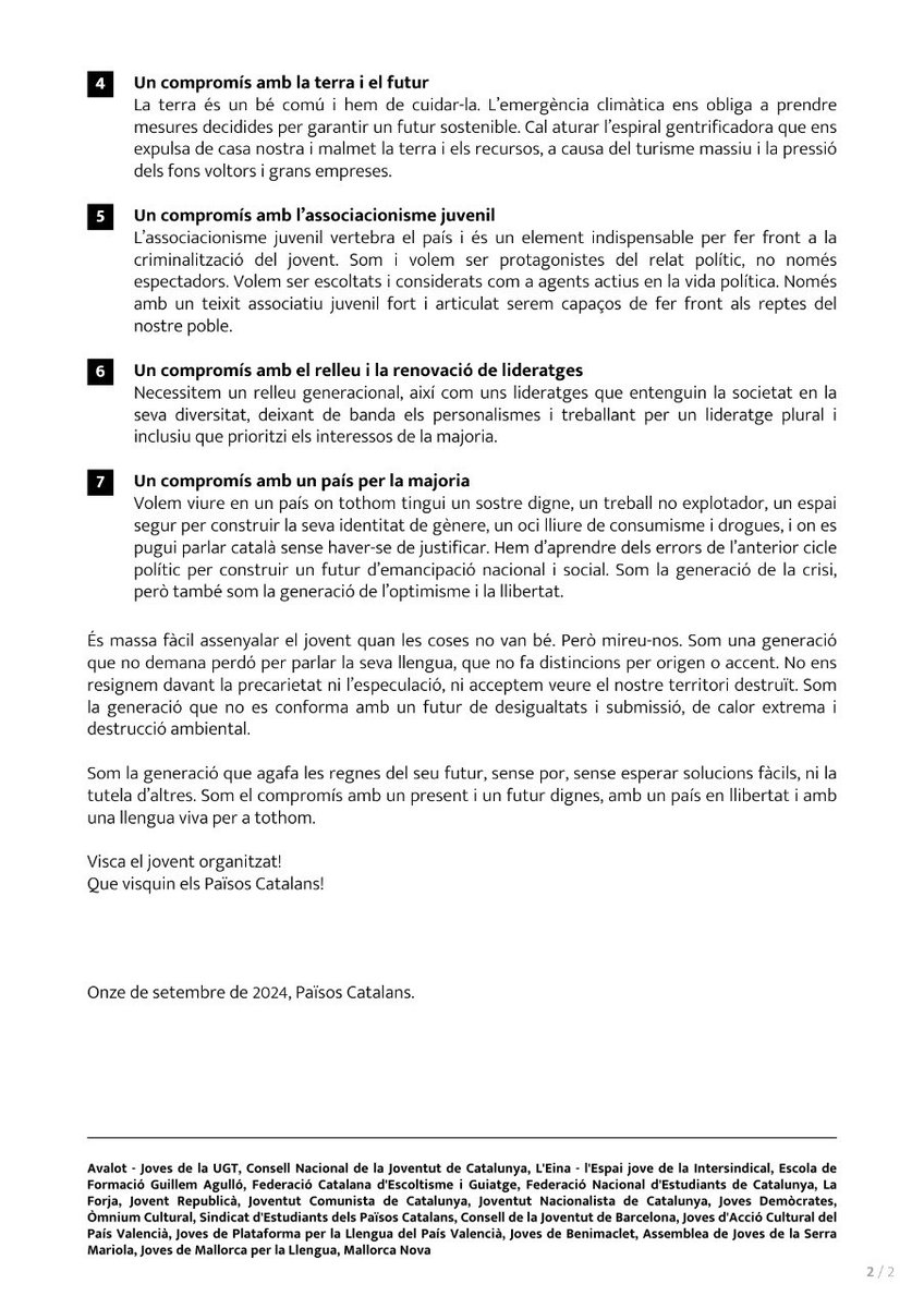 Impulsem, de la mà de les entitats juvenils dels Països Catalans, un manifest de compromís amb el futur del nostre poble. 

Llegeix-lo: