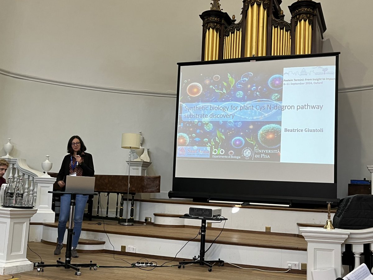 First scientific talk of the day, Beatrice Giuntoli sharing some new insights on substrate discovery for plant Cys N-degron pathway.

#proteintermini24