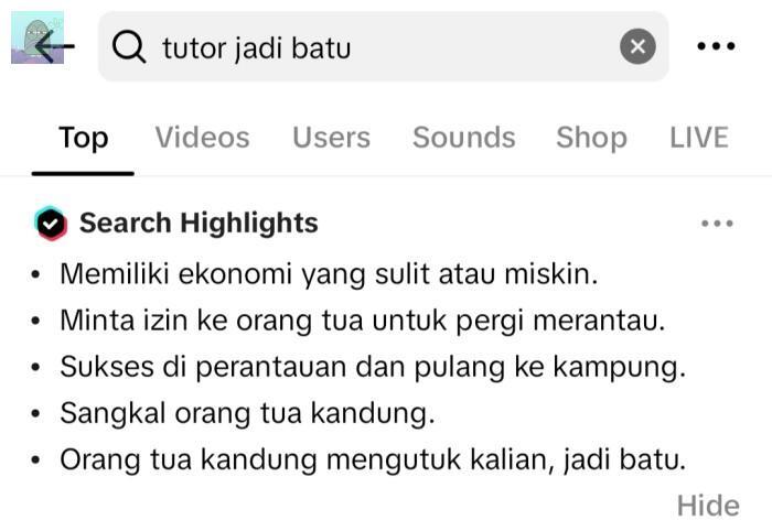 tanyakanrl's tweet image. 💚 berikut tutor jadi batu oleh search ai tiktok 😇😭