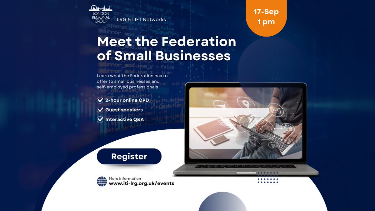 We’re proud to announce our upcoming September event in collaboration with the ITI LIFT Network &amp; the Federation of Small Businesses  🔗 Register: lnkd.in/ewVn4EZZ #translators #interpreters #freelancers #entrepreneur #smallbusiness #cpd