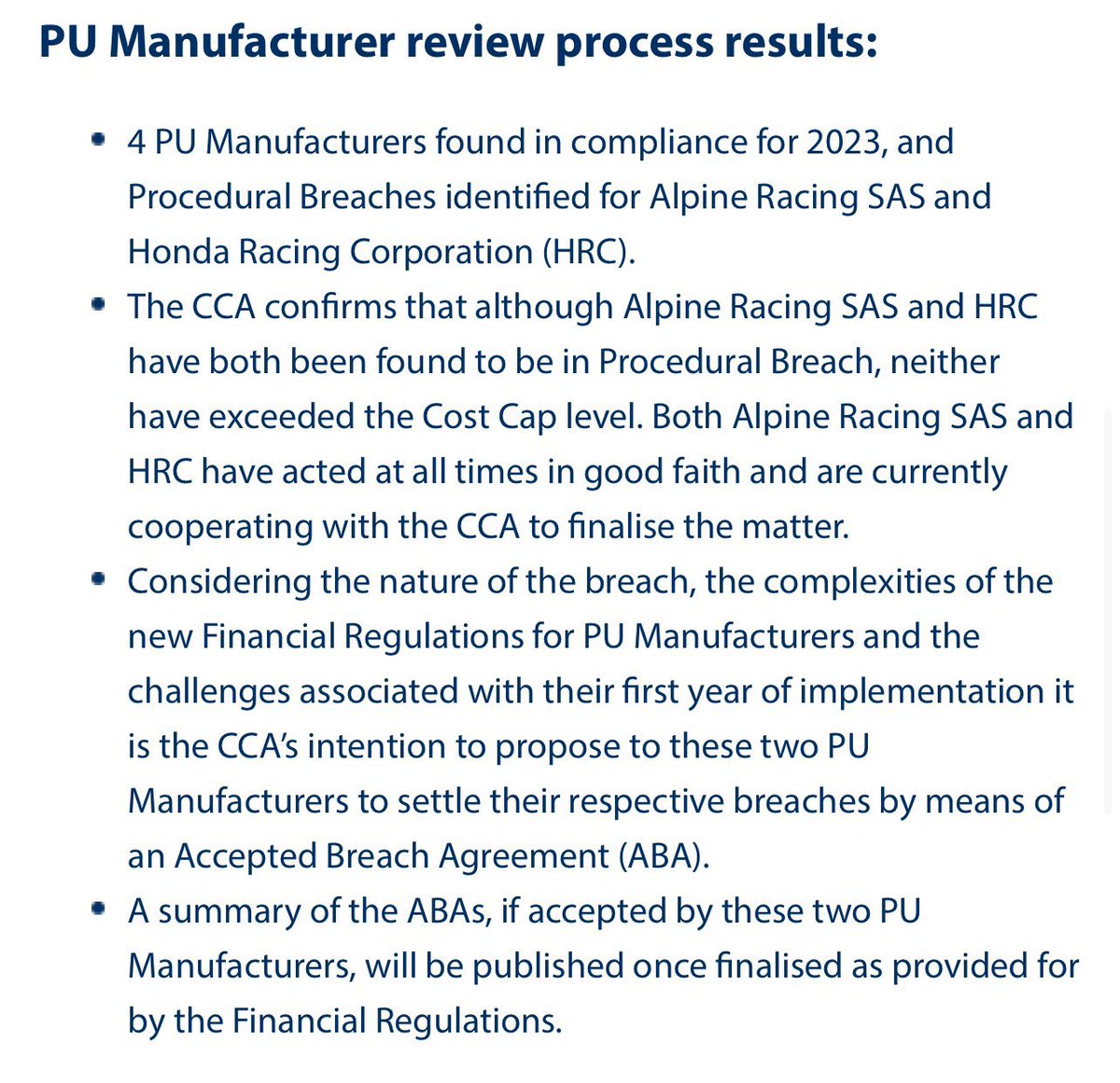 F56_Ethan's tweet image. Neither PU manufacturer has breached the cost cap level, make sure to include that in your clickbait titles