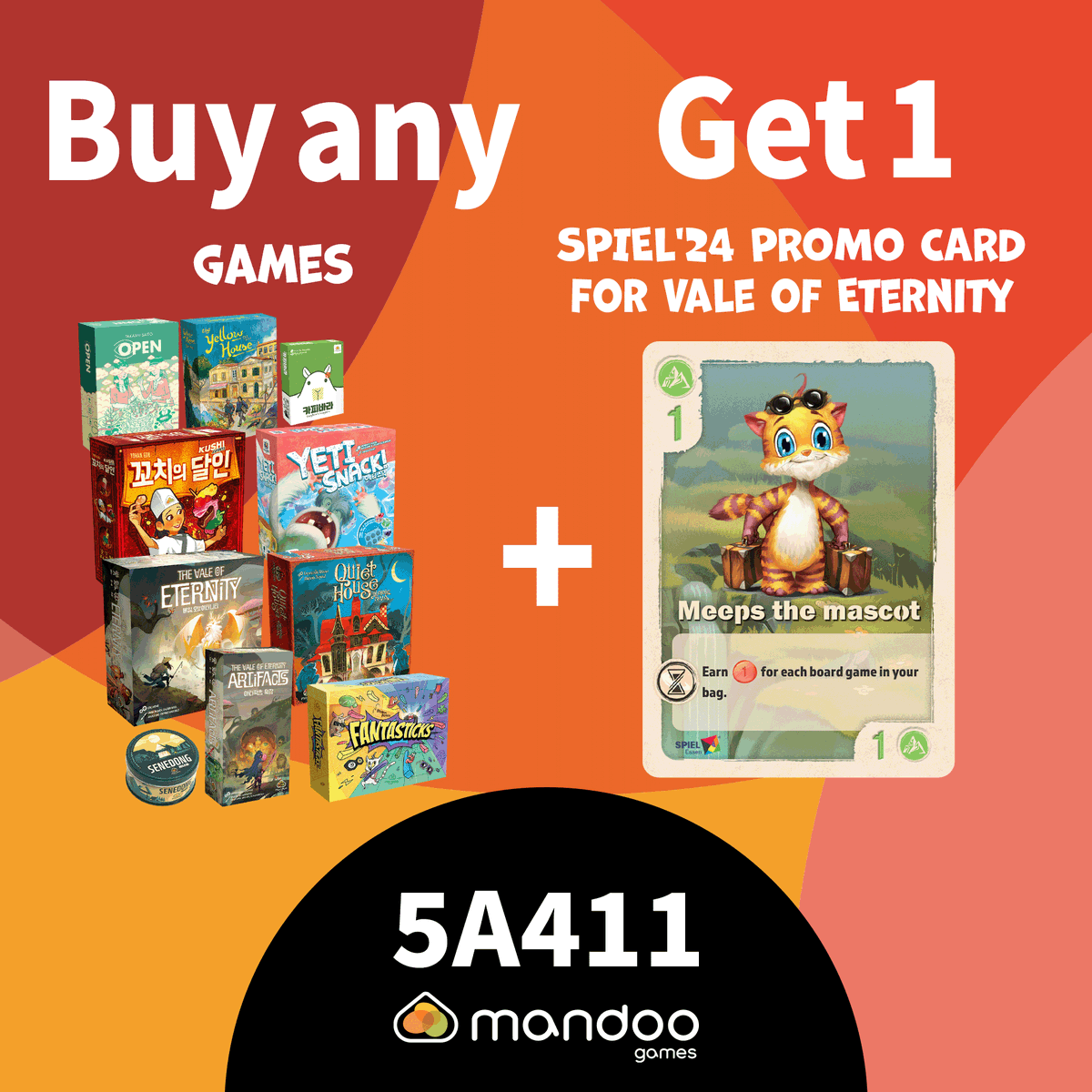 iMandooGames's tweet photo. Discover very special gifts you can take in Spiel Essen 2024! 😉
#Spiel2024 #thevaleofeternity #yetisnack #ReinerKnizia #Fantasticks  #보드게임 #mandoogames #j2s #boardgame #ESSEN2024 https://t.co/ubcpHJhxXU
