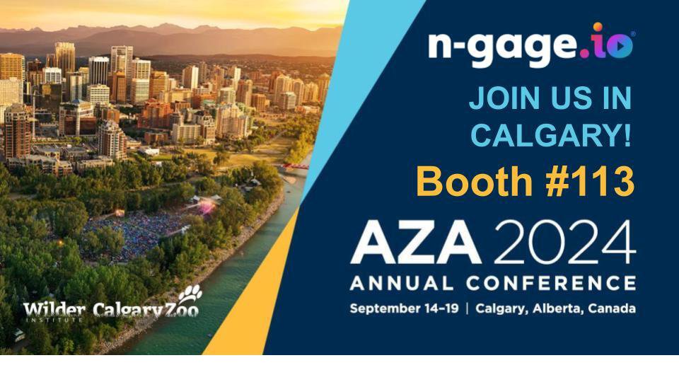 We're excited to be heading to Calgary for the AZA 2024 Annual Conference from September 16th to 19th

If you're attending, come by Booth #113 and say hello! Bryan, our founder, will be there and is looking forward to chatting about digital transformation for zoos and aquariums!