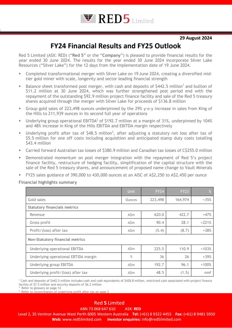 FY24 Financial Results and FY25 Outlook $RED - bit.ly/3X2Mqyy