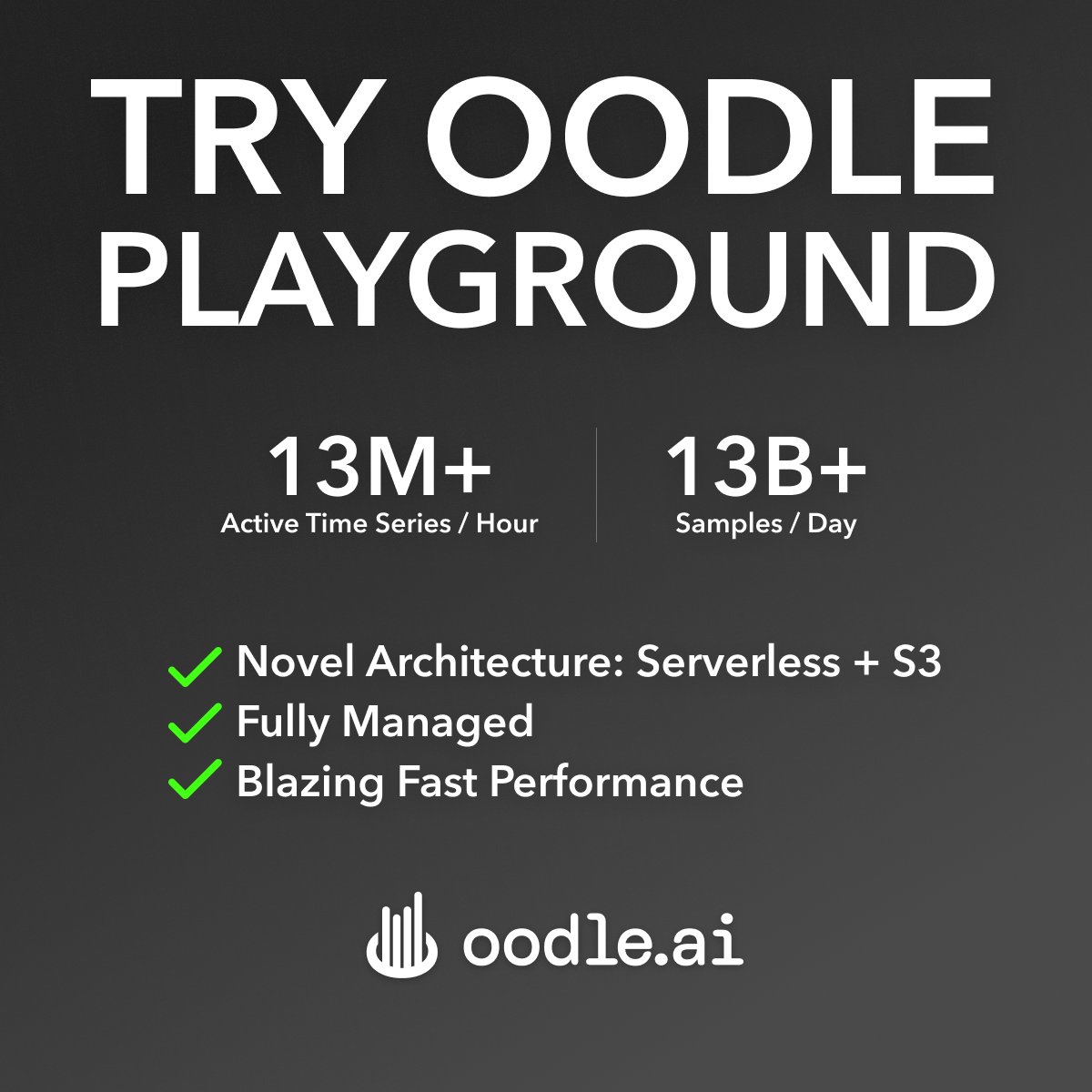 🚀Launching Oodle Playground with 13B+ samples/day &amp; 13M+ active timeseries/hr
tinyurl.com/3fddtt36
Serverless + S3 architecture delivers blazing-fast experience at 1/3 cost. Please share your feedback on our metrics #observability playground.