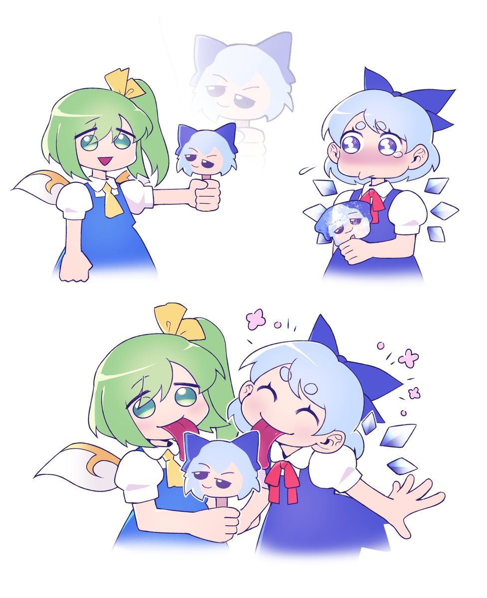 NnickykunN's tweet photo. Dai-chan bought a new one to share with Cirno (it was the last bar they could afford) https://t.co/elzuk2u8fk