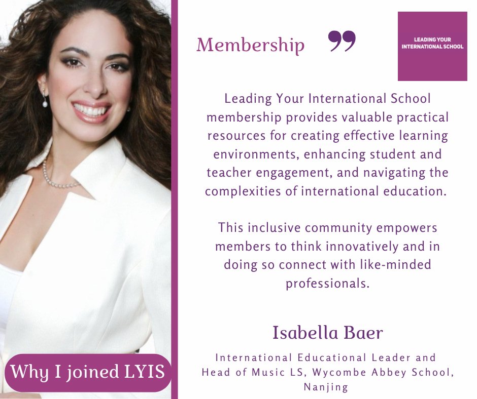 Welcome to Leading Your International School, Isabella Baer Lara MA, EMBA!

To join Bella, click here: docs.google.com/forms/d/e/1FAI…

#lyis #leadership #internationalschools