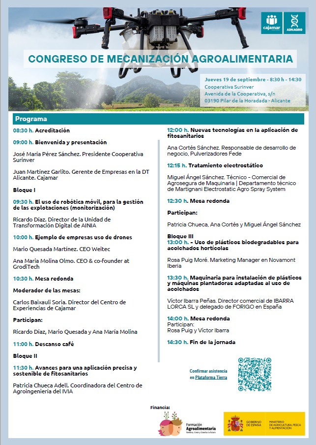 GVAivia's tweet image. 📢📆El próximo 19/09/2024, La Dra. Patricia Chueca, de @GVAivia, impartirá una ponencia sobre aplicación precisa y sostenible de fitosanitarios en el Congreso de Mecanización Agroalimentaria organizado por @ADNAgroFood