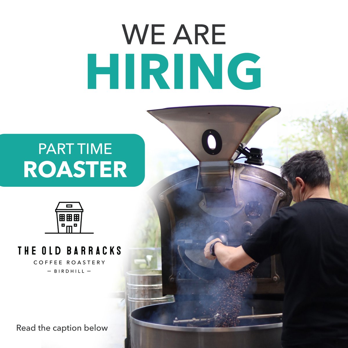 We are hiring a Junior Roaster in Birdhill 🤝

Looking for someone to assist in the roasting of coffee according to specific profiles &amp; standards.

Email us at hello@theoldbarracks.ie if interested!