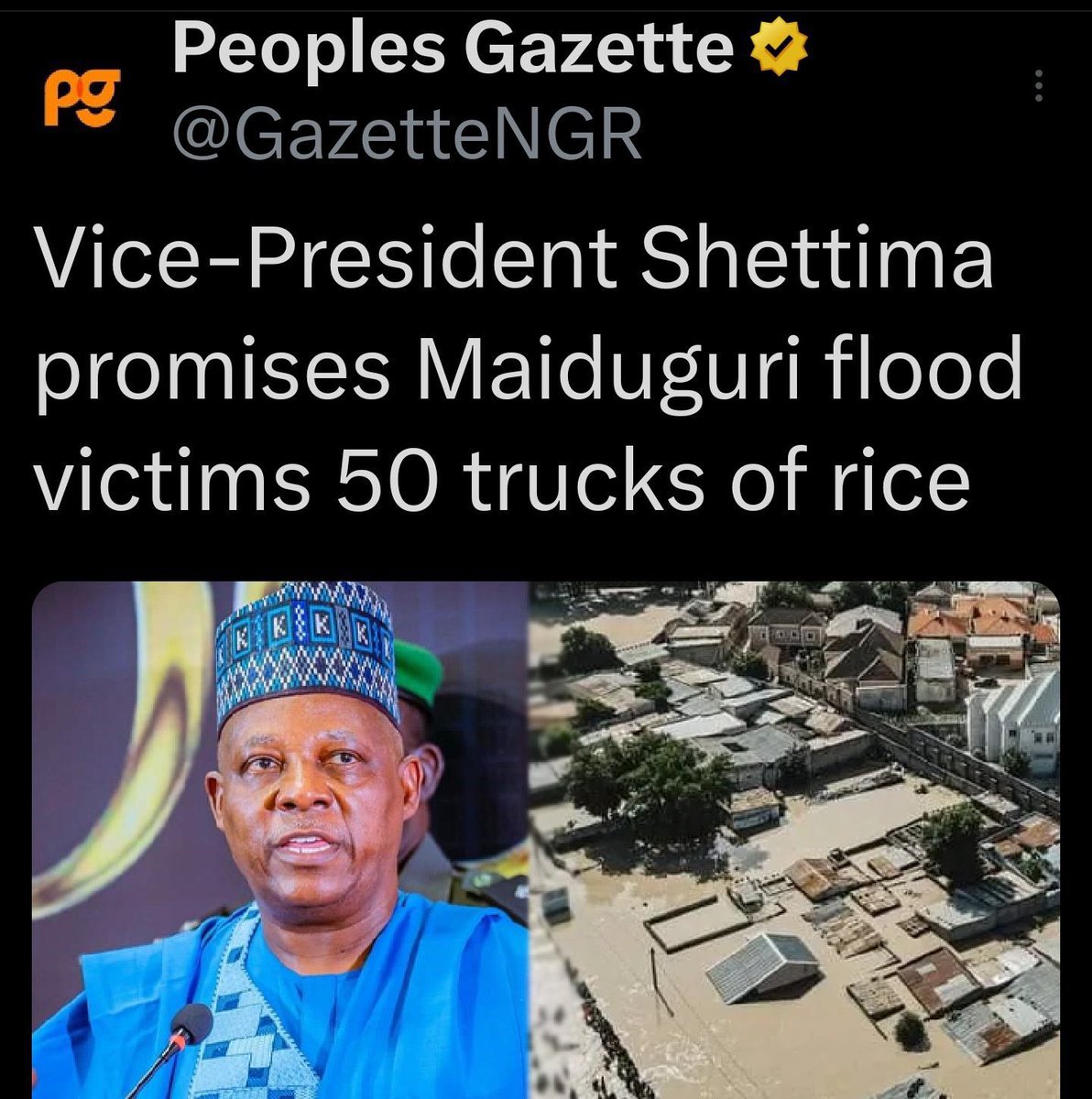Mallam_jabeer's tweet photo. Bandits killed people you give RICE
Floods you give people RICE
Fire outbreak you give people RICE
Motor accident you give RICE
Someone’s daughter was raped you give RICE
Inflation you give people RICE
Protest you give people RICE
Elections you give people RICE

Everything about this useless government is giving RICE.

I pity this nation 😭