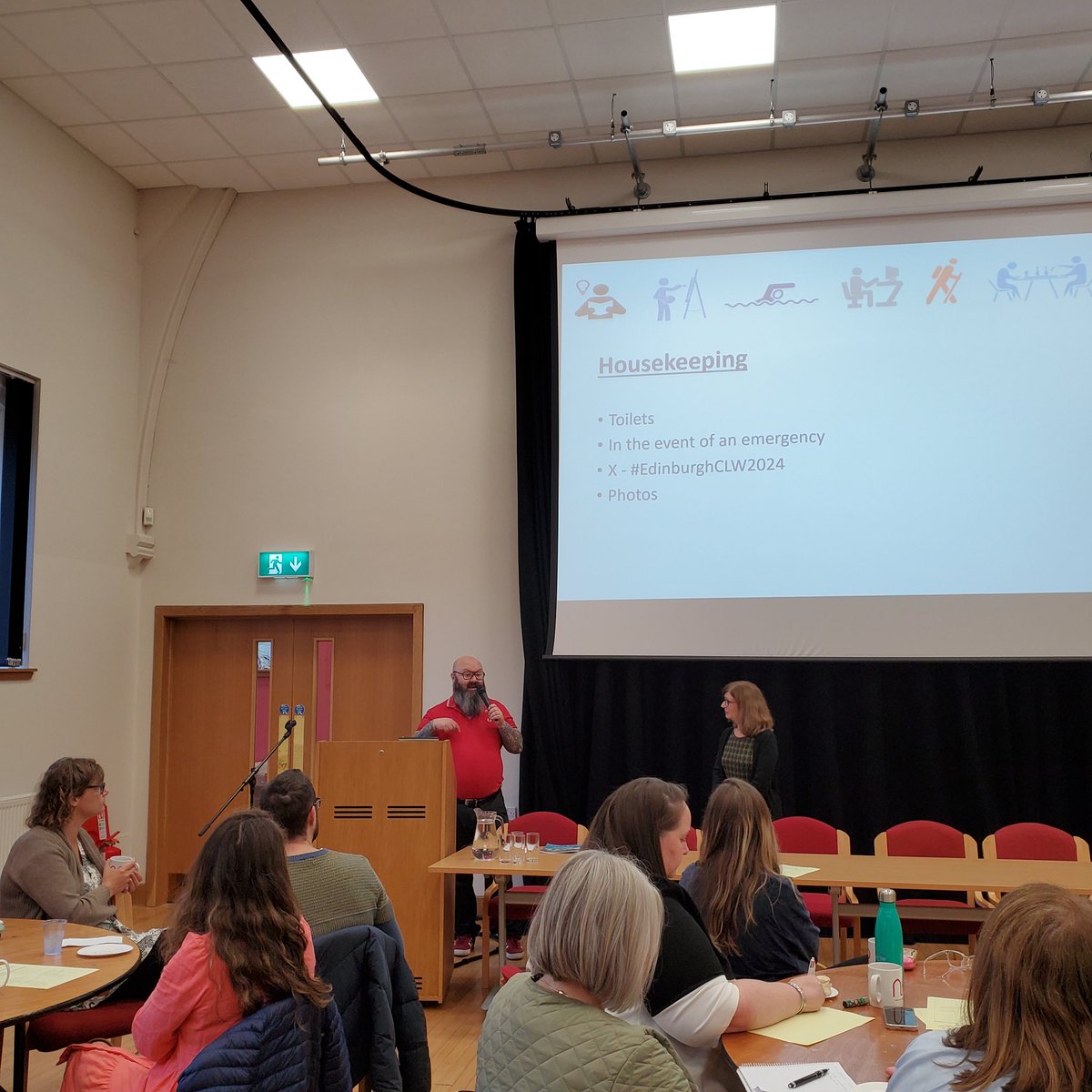 peternecairns's tweet image. Great to be at #EdinburghCLW2024 🙂. Action pic of @evoc_ian opening the conference 👍. Always amazed by the work mix our #linkworker take in their stride 😮.